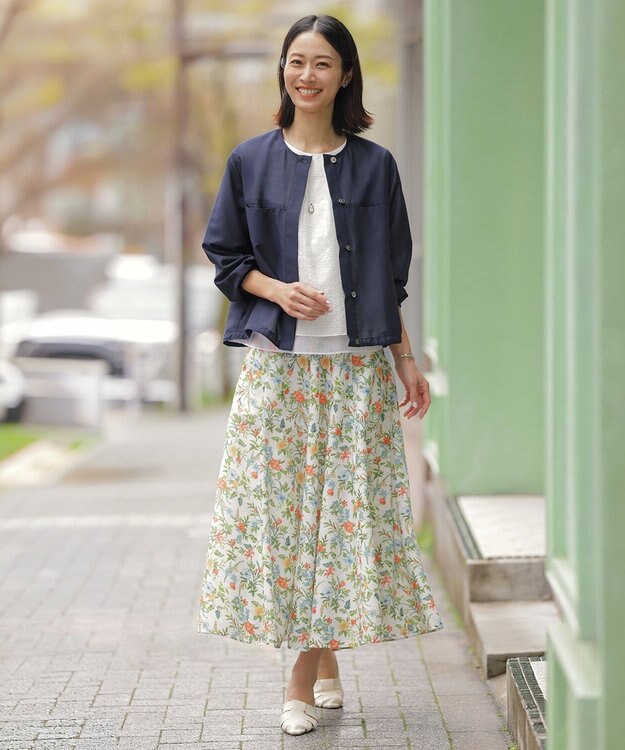 J.PRESS LADIES サークルパール ワントップ ネックレス シルバー系