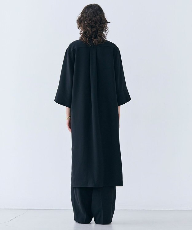 BEIGE， 【洗える・STORY 6月号掲載】RUE / ウエストゴムワイドストレートパンツ Black