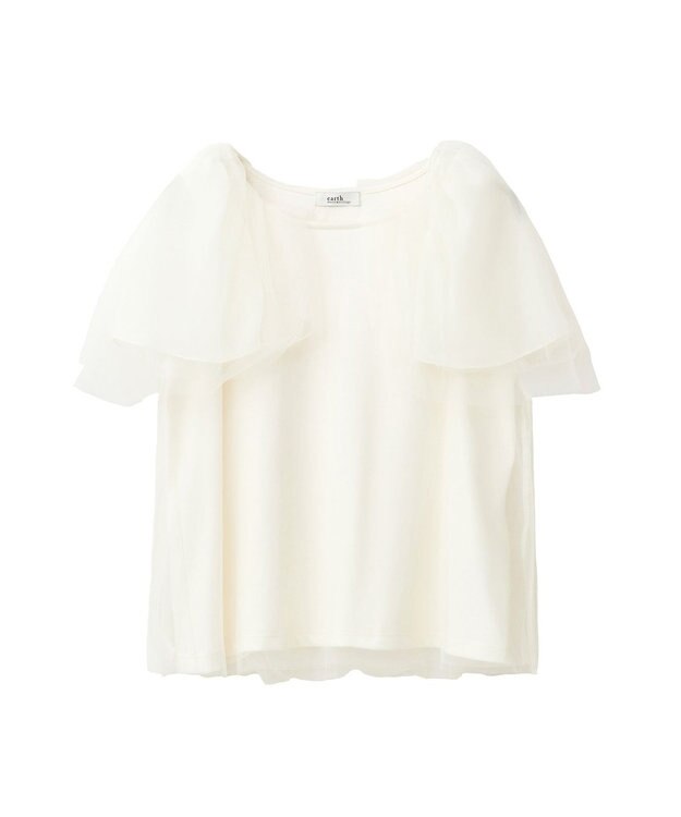 earth music&ecology チュールレイヤードプルオーバー Ivory