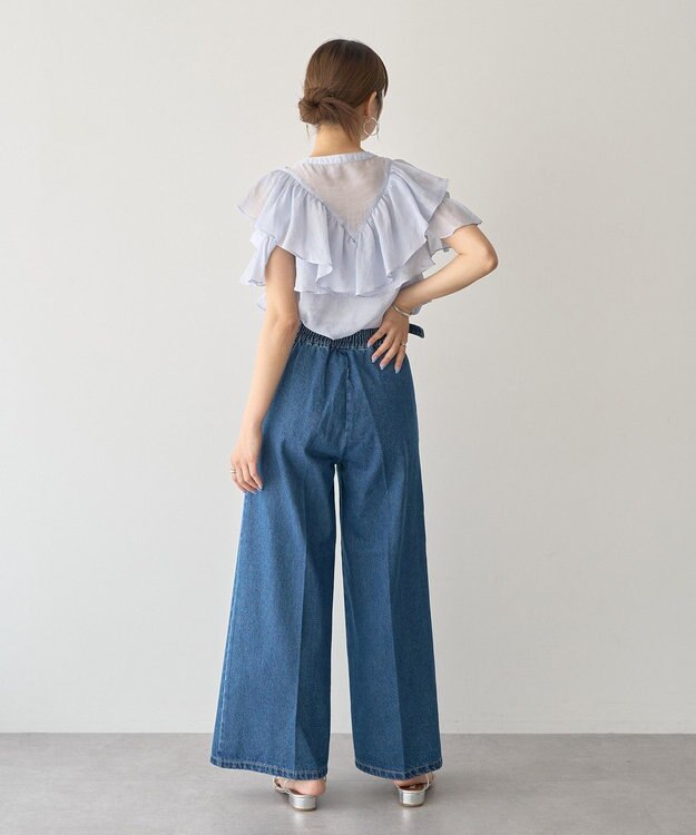 earth music&ecology サイドベルトデニムパンツ Medium Indigo