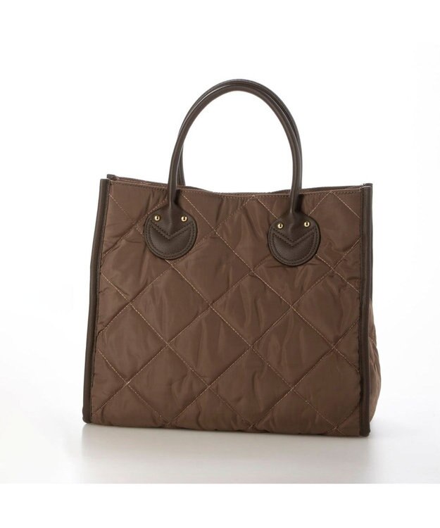 UNBILLION 【テレビ ドラマ着用アイテム】カシュカシュ cachecache / キルティングスクエアトートバッグM ブラウン