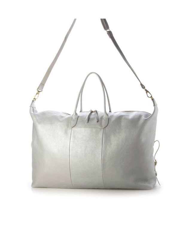 UNBILLION perche 姫路エアリーレザー2wayボストンバッグL シルバー