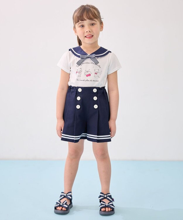 ANY KIDS セーラーカラー Tシャツ オフホワイト