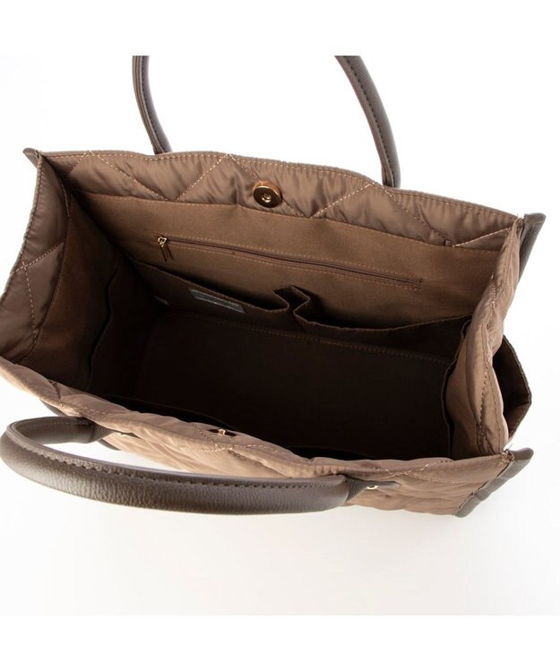 UNBILLION 【テレビ ドラマ着用アイテム】カシュカシュ cachecache / キルティングスクエアトートバッグM ブラウン