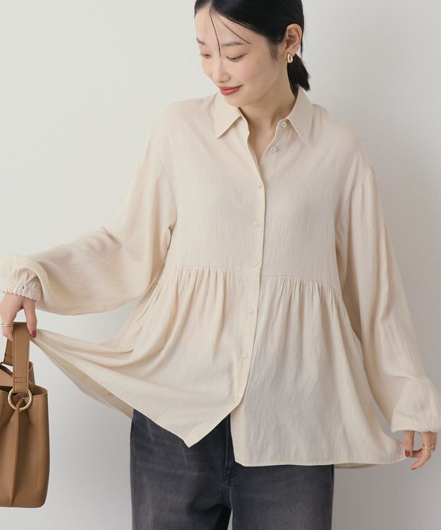 AMERICAN HOLIC サテンティアードブラウス Ivory