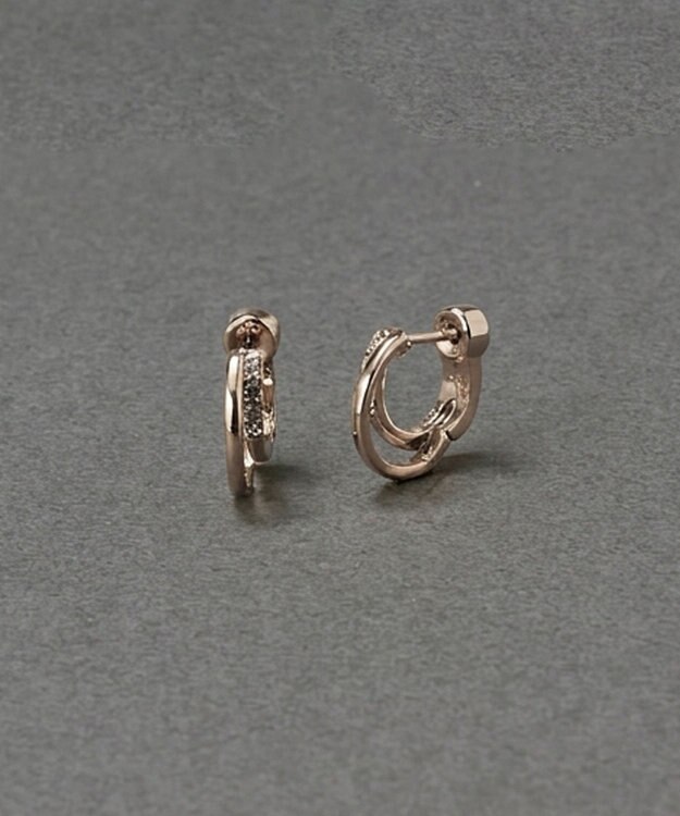 Phoebe 〈金属アレルギー対応〉ポイントビジューワンタッチピアス　シャンパンゴールド/ニッケルフリー シャンパンゴールド