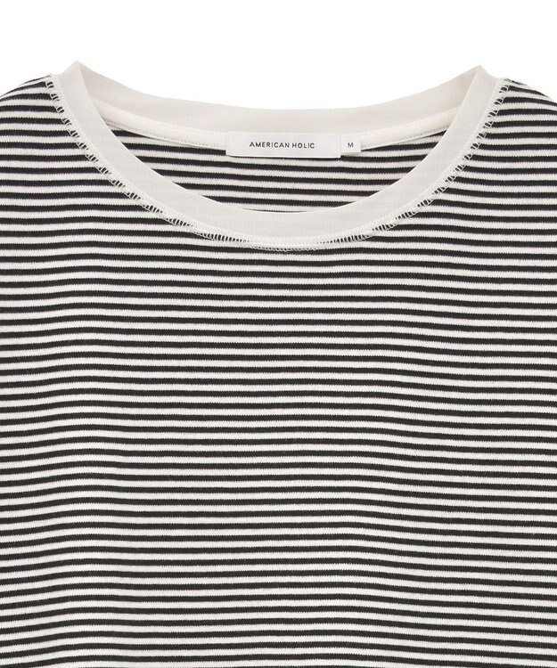 AMERICAN HOLIC 袖チュールレイヤードプルオーバー Border