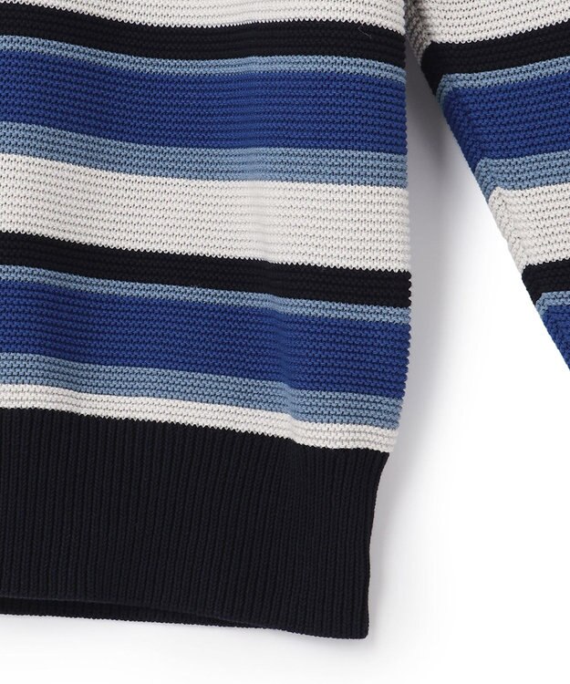 J.PRESS MEN ドライメッシュ ボーダーセーター ネイビー系1