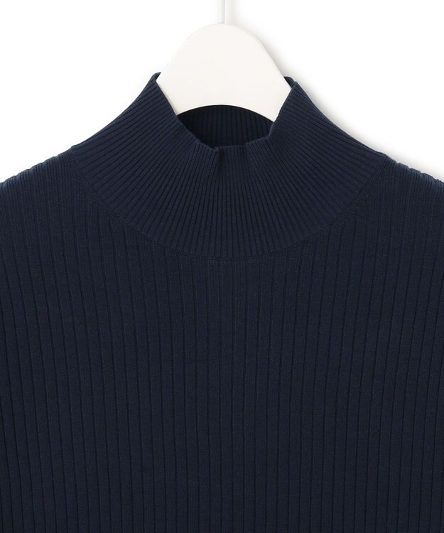 ICB L 【洗える】 ヴィスコースリブハイゲージ ニットワンピース ネイビー系