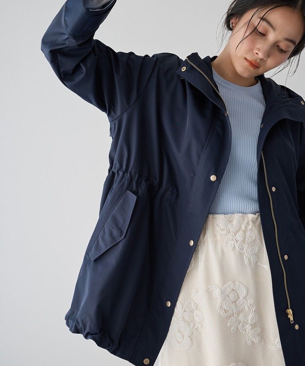 YECCA VECCA [撥水/花粉ガード]ミドル丈マウンテンパーカー Navy