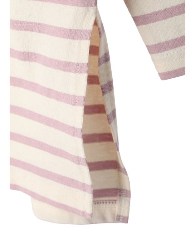 earth music&ecology バック釦ボーダーチュニック Pink