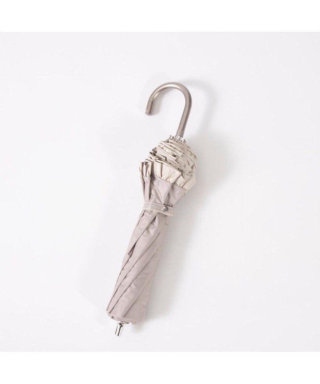 UNBILLION カシュネ cachenez / 【晴雨兼用】【日傘】 【UV カット率99.999.9％以上】PUバイカラーフリルトップレス折りたたみ傘 ダークベージュ