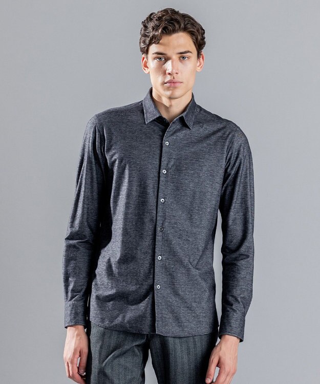 JOSEPH HOMME ツイルネルジャージー　レギュラーカラーシャツ グレー系