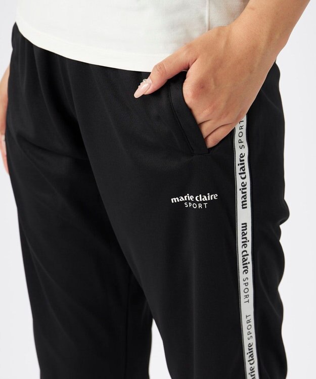 OP／FILA 【Marie claire sports】ロゴテープパンツ62丈 ブラック