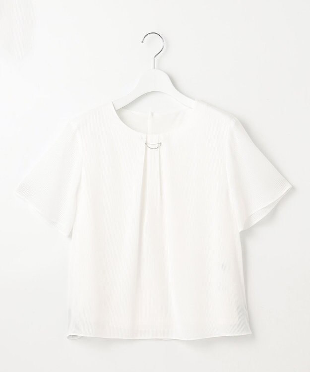 J.PRESS LADIES L シアーストライプ カットソー ホワイト系1