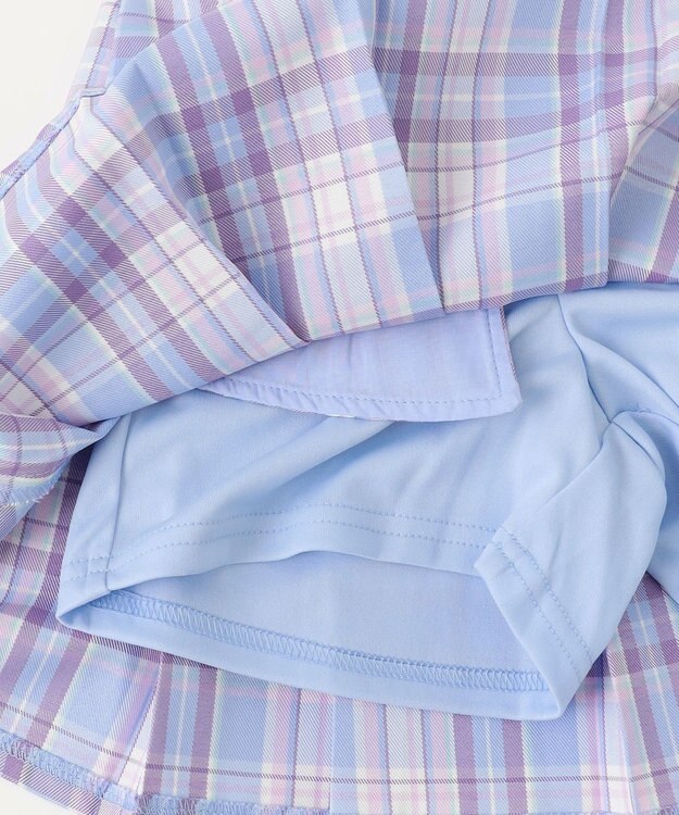 ANY KIDS プリーツ スカパン サックスブルー×チェック