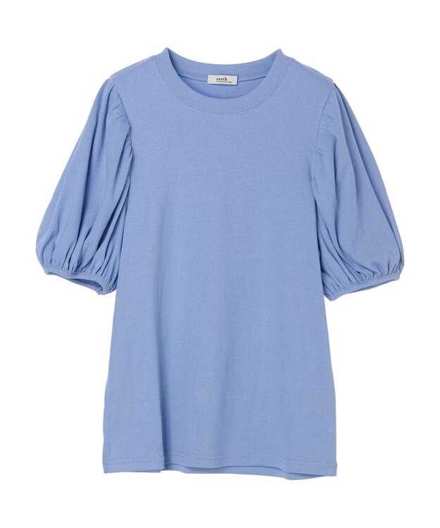 earth music&ecology パフスリーブプルオーバー Blue
