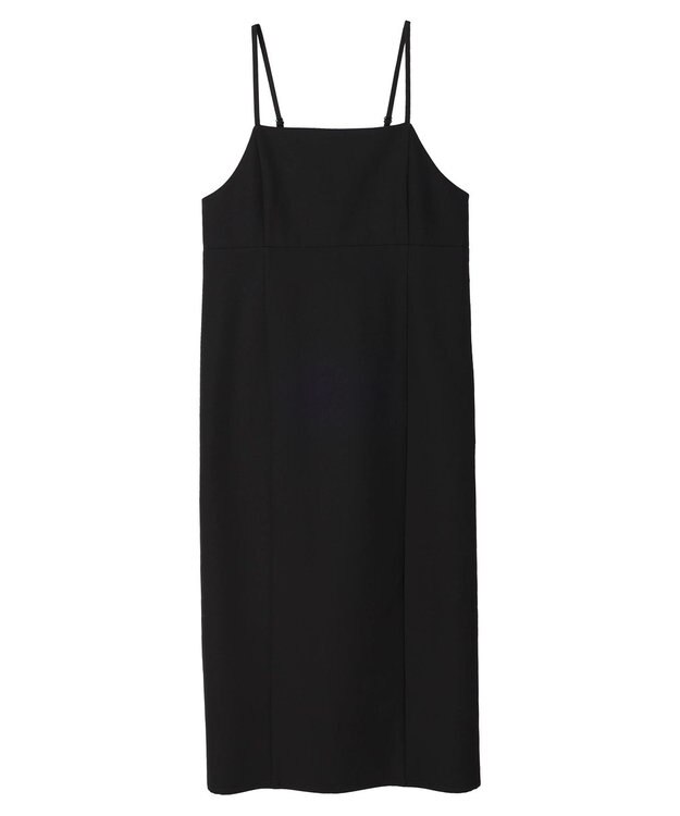 earth music&ecology バックスリットＩラインキャミワンピース Black