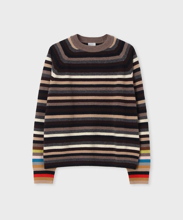 Paul Smith カシミヤブレンド ストライプ ニット ブラウン