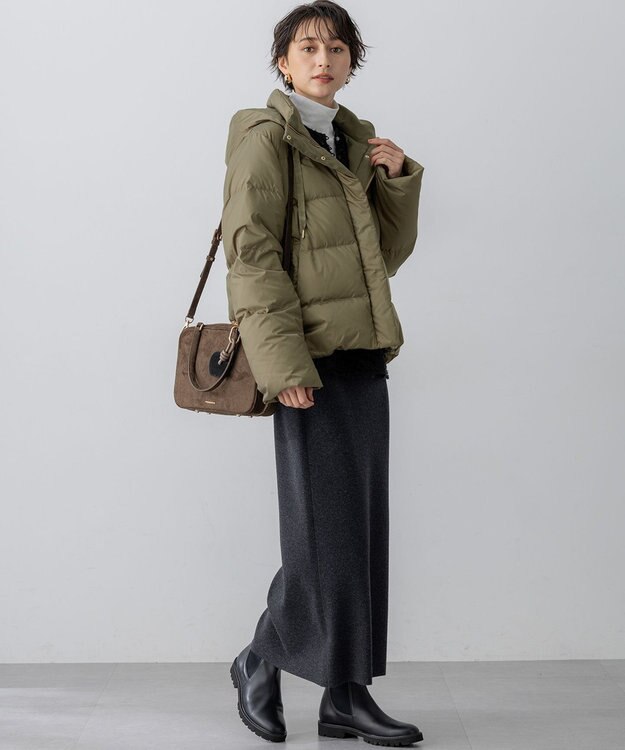 23区 【WEB&一部店舗限定】スエード ボストン バッグ カーキ系