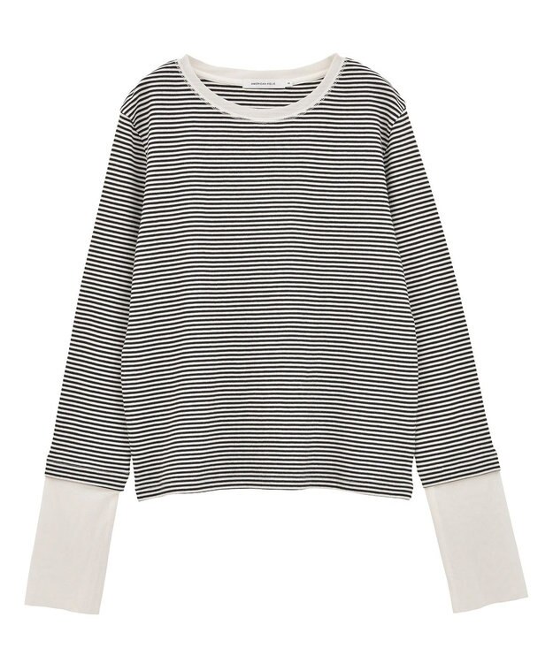 AMERICAN HOLIC 袖チュールレイヤードプルオーバー Border