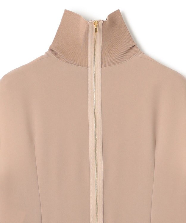 BEIGE， 【洗える】FLEUR / ニットコンビハイネックノースリーブドレス Beige