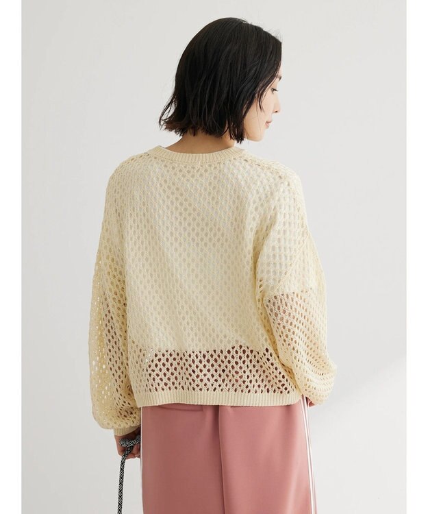 Green Parks メッシュ編みニットプルオーバー Natural
