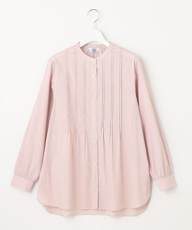 J.PRESS LADIES 【洗える】 BEZ VEGA ピンタック ストライプ ブラウス ピンク系1