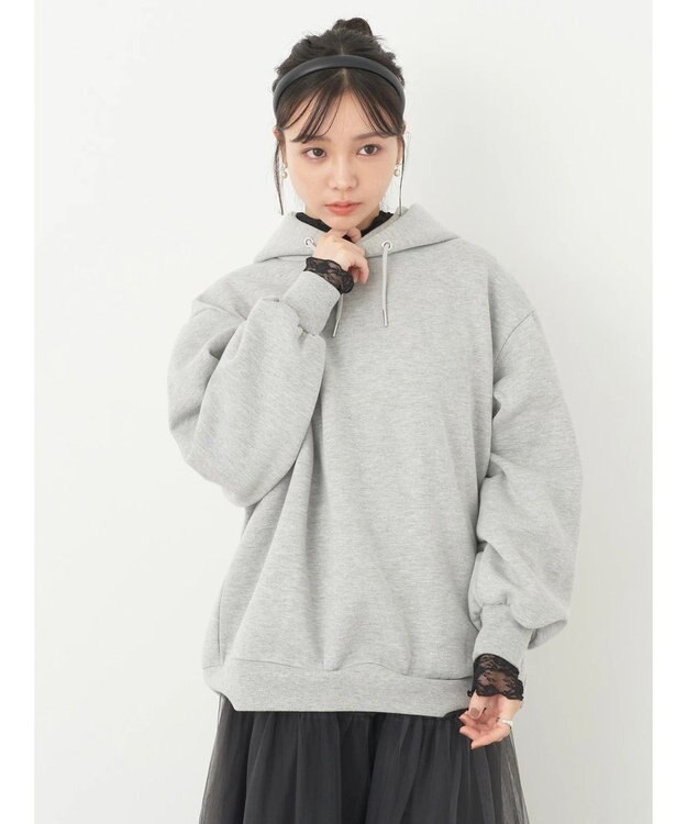 earth music&ecology 裏起毛パーカー Gray Mixture