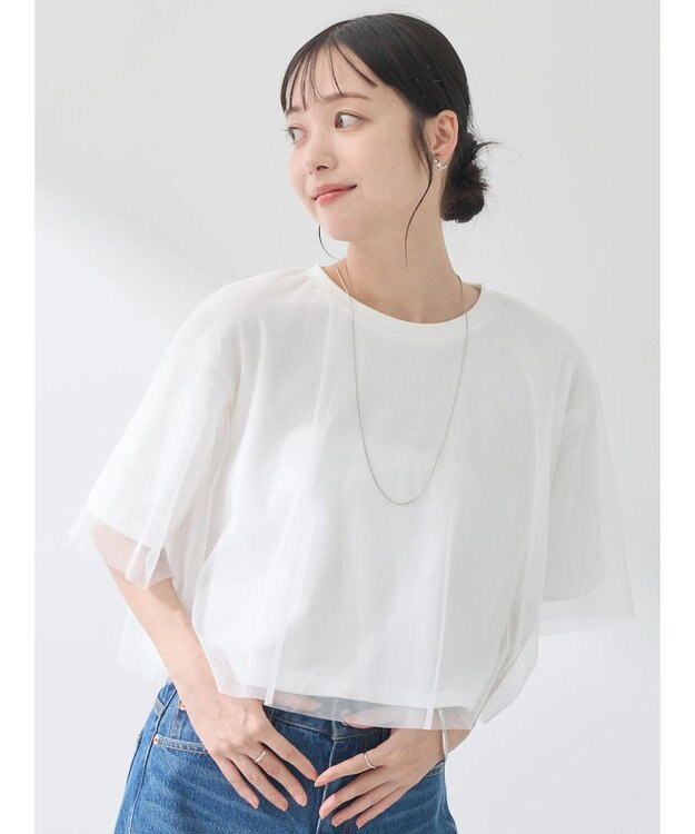 earth music&ecology チュールドッキングＴＥＥ Off White