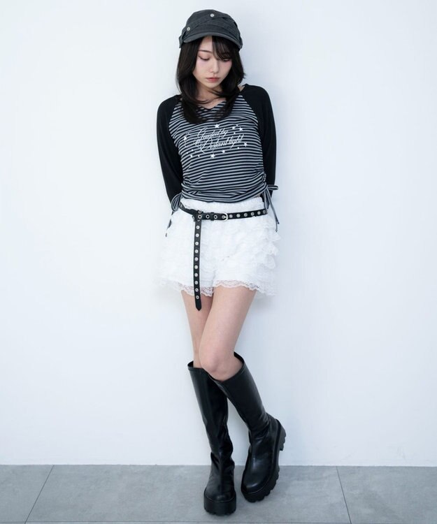 WEGO レースフリルマイクロショートパンツ ホワイト