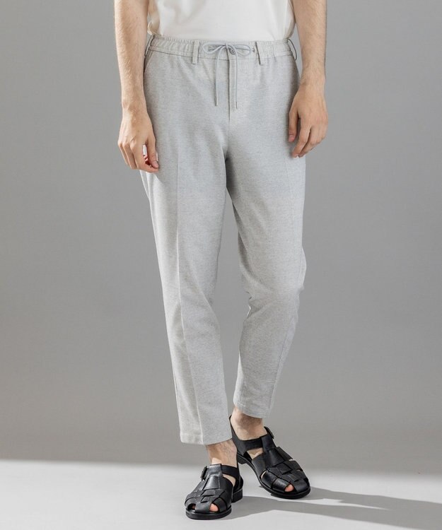 JOSEPH HOMME 新素材【通気性/ストレッチ】グリットタックジャージー / ドロスト付きテーパードパンツ PEGG CONVERTIBLE ライトグレー系