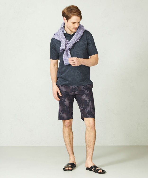 JOSEPH ABBOUD 【驚きの多機能】ライトウェーブ リゾートプリントハーフパンツ ネイビー系6