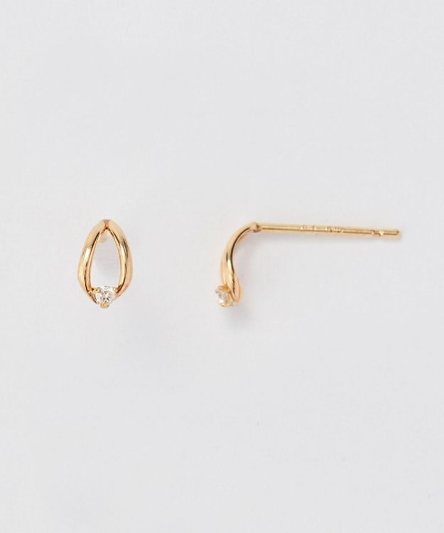 Phoebe 【K10】リーフダイヤモンドピアス　ゴールド ゴールド