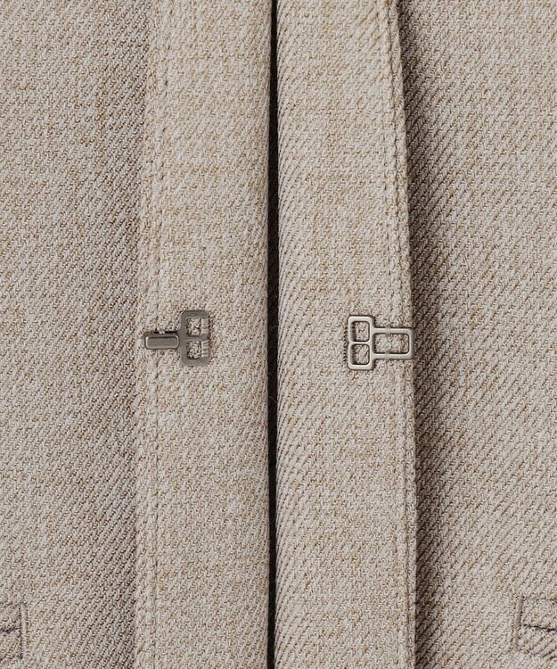 23区 S 【洗える】ウールライクカルゼ ノーカラージャケット ベージュ系