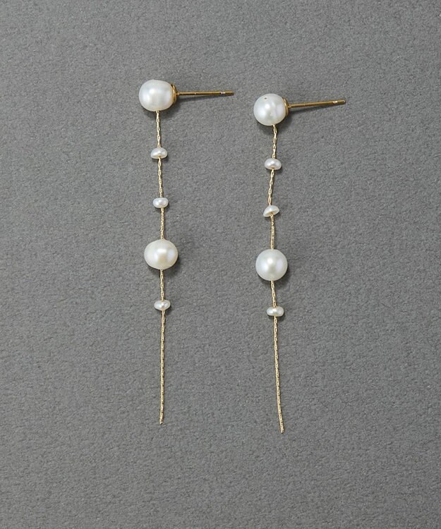 Phoebe 【金属アレルギー対応】パールドロップロングピアス　ゴールド ゴールド