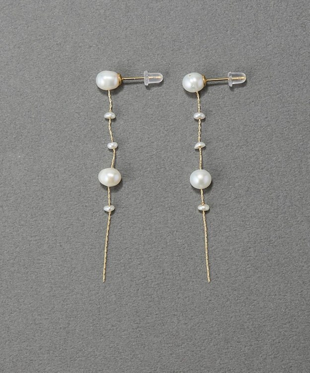 Phoebe 【金属アレルギー対応】パールドロップロングピアス　ゴールド ゴールド