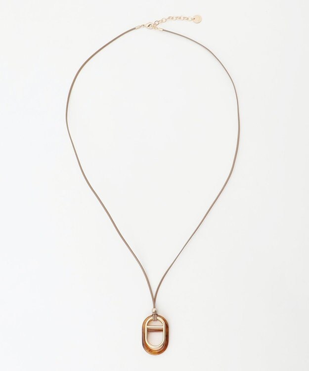 J.PRESS LADIES マーブルノーズ ネックレス ブラウン系