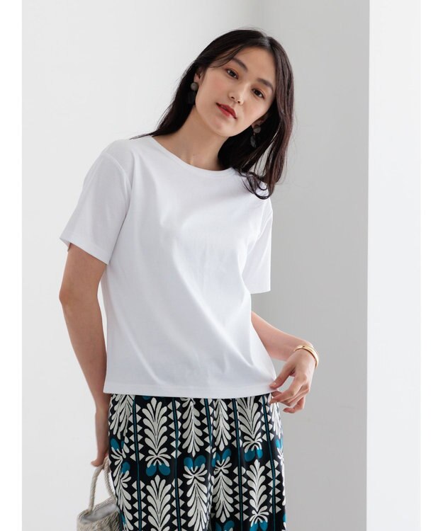 Te chichi ミニマルネックTシャツ オフホワイト