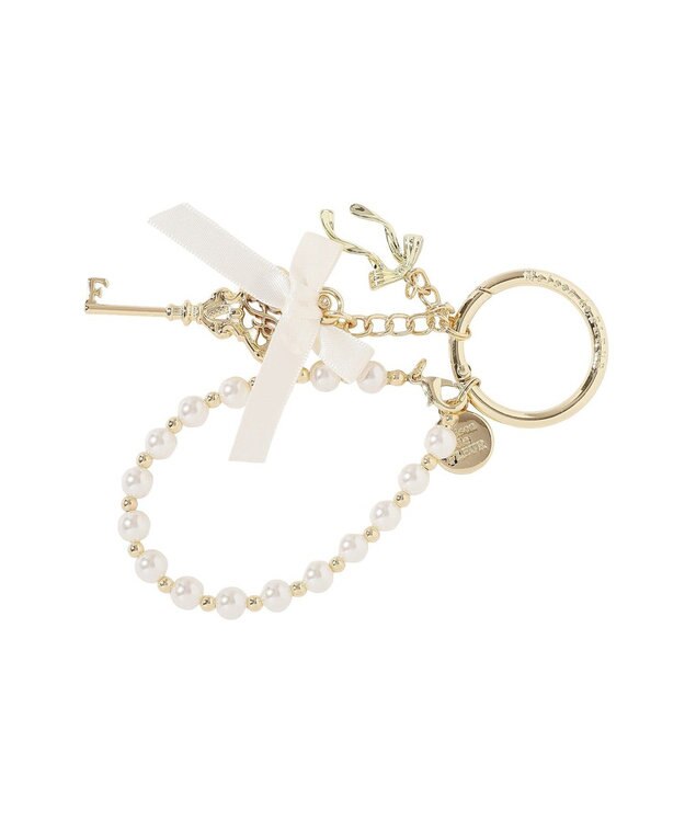 Maison de FLEUR キーリボンパール2Wayチャーム Ivory