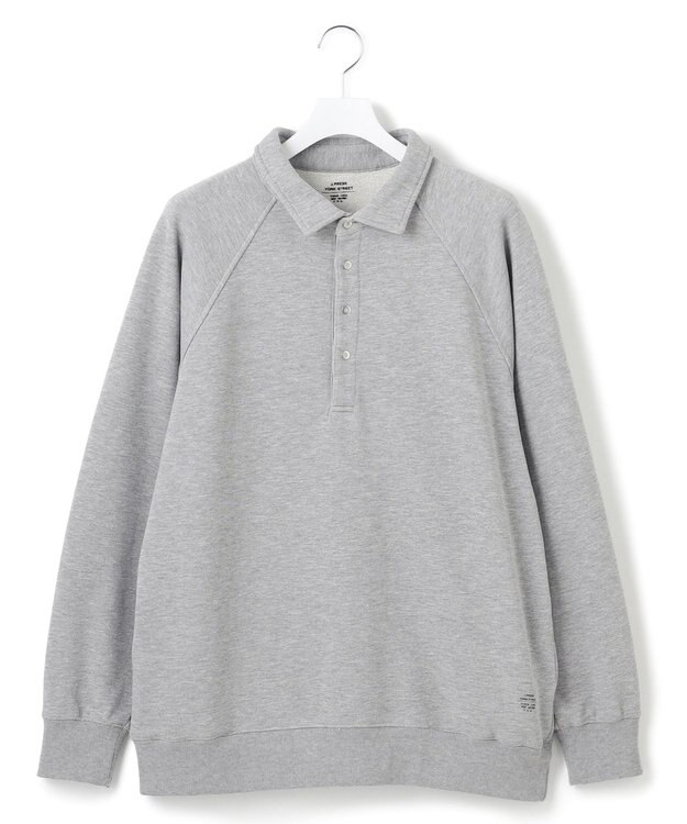 J.PRESS YORK STREET 【UNISEX】ラガータイプラグラン 裏毛トレーナー ライトグレー系
