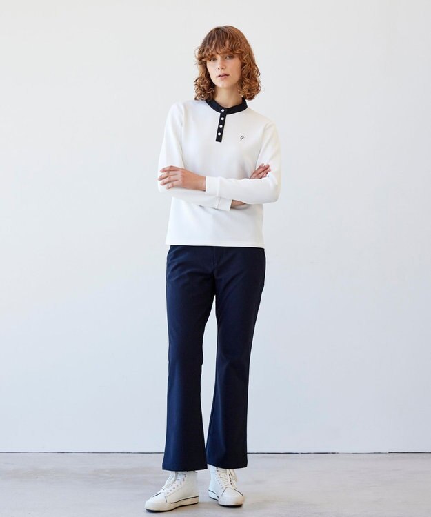 23区GOLF 【23Fondation】【WEB&一部店舗限定】クレリック モックネックシャツ ホワイト系