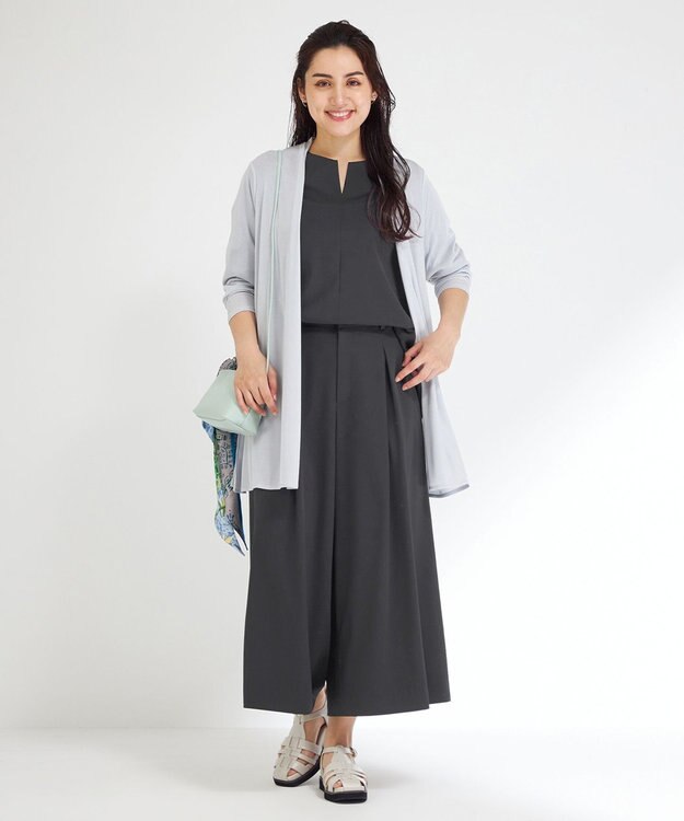 23区 L 【Lサイズ限定/洗える】ハイストレッチツイル パンツ ネイビー系