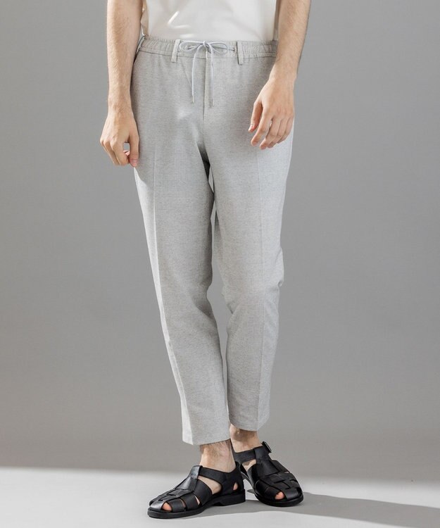 JOSEPH HOMME 新素材【通気性/ストレッチ】グリットタックジャージー / ドロスト付きテーパードパンツ PEGG CONVERTIBLE ライトグレー系