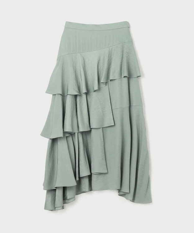 GRACE CONTINENTAL イレヘムサテンスカート グリーン