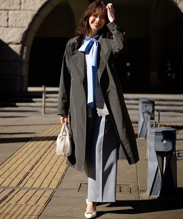 23区 S 【VERY・Oggi掲載】TWギャバジン ワイドパンツ ライトグレー系