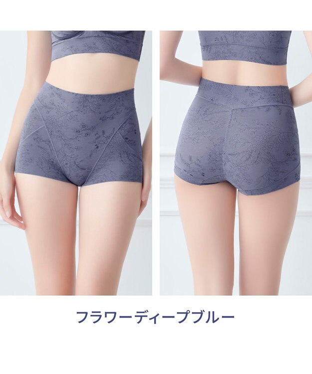 BRADELIS New York 【Yukine inc. 】ゆきねえ365綿混モアらくすっぽりショーツ23 フラワーディープブルー