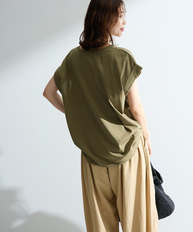 Green Parks 汗染み防止フレンチロゴＴシャツ Khaki