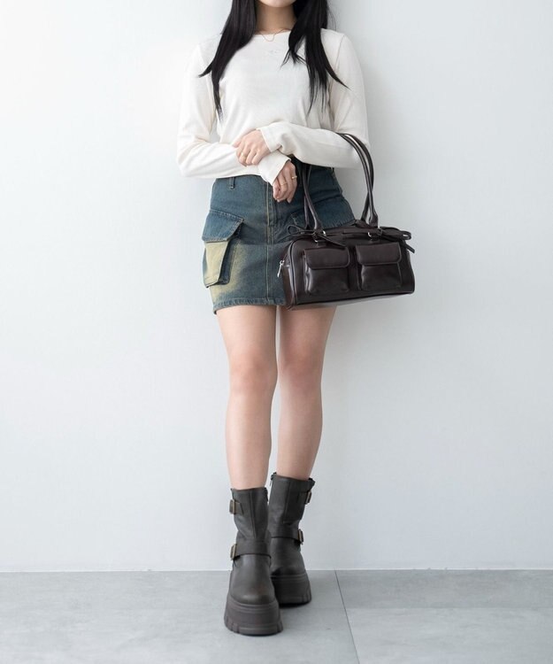 WEGO 厚底ボリュームエンジニアブーツ ブラウン