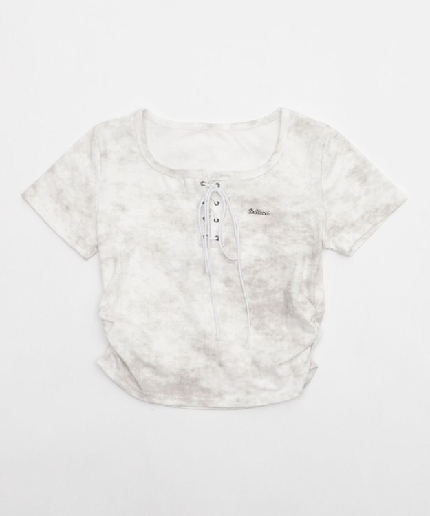 WEGO ブローチ付きレースアップT ホワイト